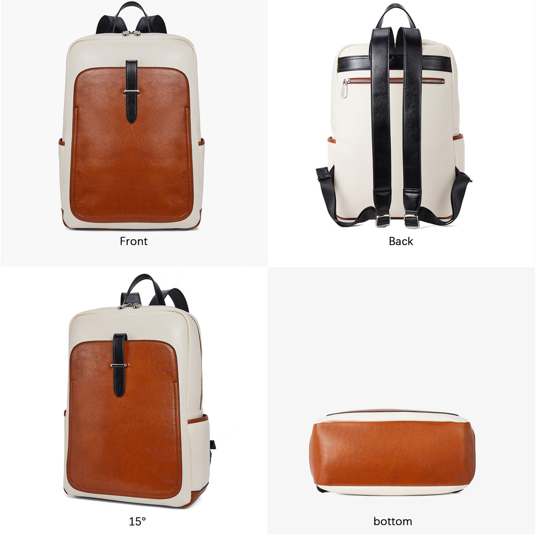 bostanten leather laptop backpack BOSTANTEN Leather Laptop Backpack for Women,15.6 inch Computer Backpack Purse College Daypack Work Travel Bag