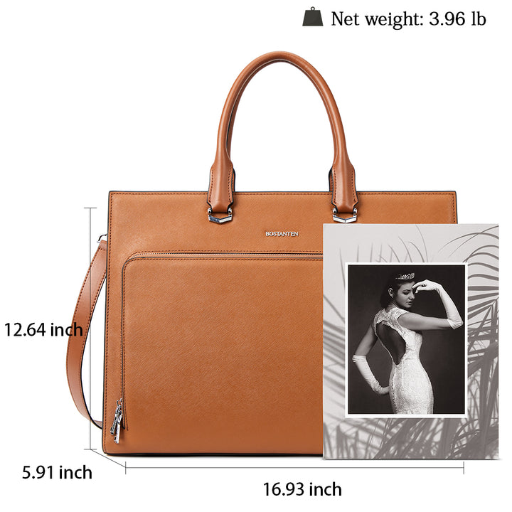 Machk Women's Briefcase Tote — Classic Black Design - BOSTANTEN