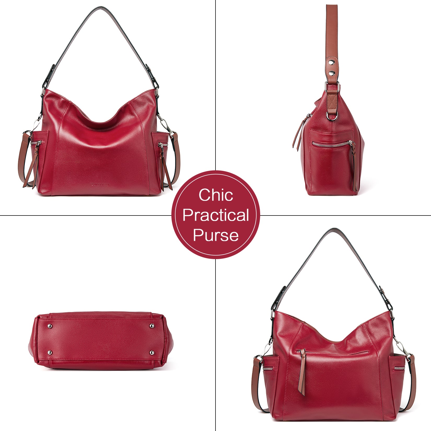 Buy Deep Red Leather Hobo Bag, Shoulder Purse Small Shoulder Bag Hobo Purse  Black Bag Everyday Purse Gift for Wife Mini Kallia Bag Online in India -  Etsy