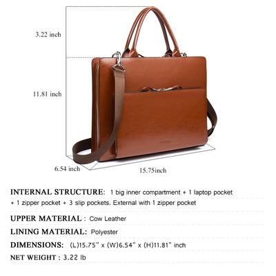 Carol Womens Leather Briefcase —  Capable