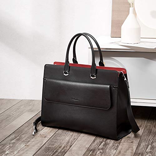 Mizuki  Black Leather Briefcase Women's  — Messenger Bags - BOSTANTEN