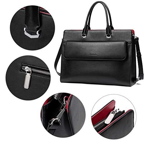 Mizuki Black Leather Briefcase Women's — Bostanten – BOSTANTEN