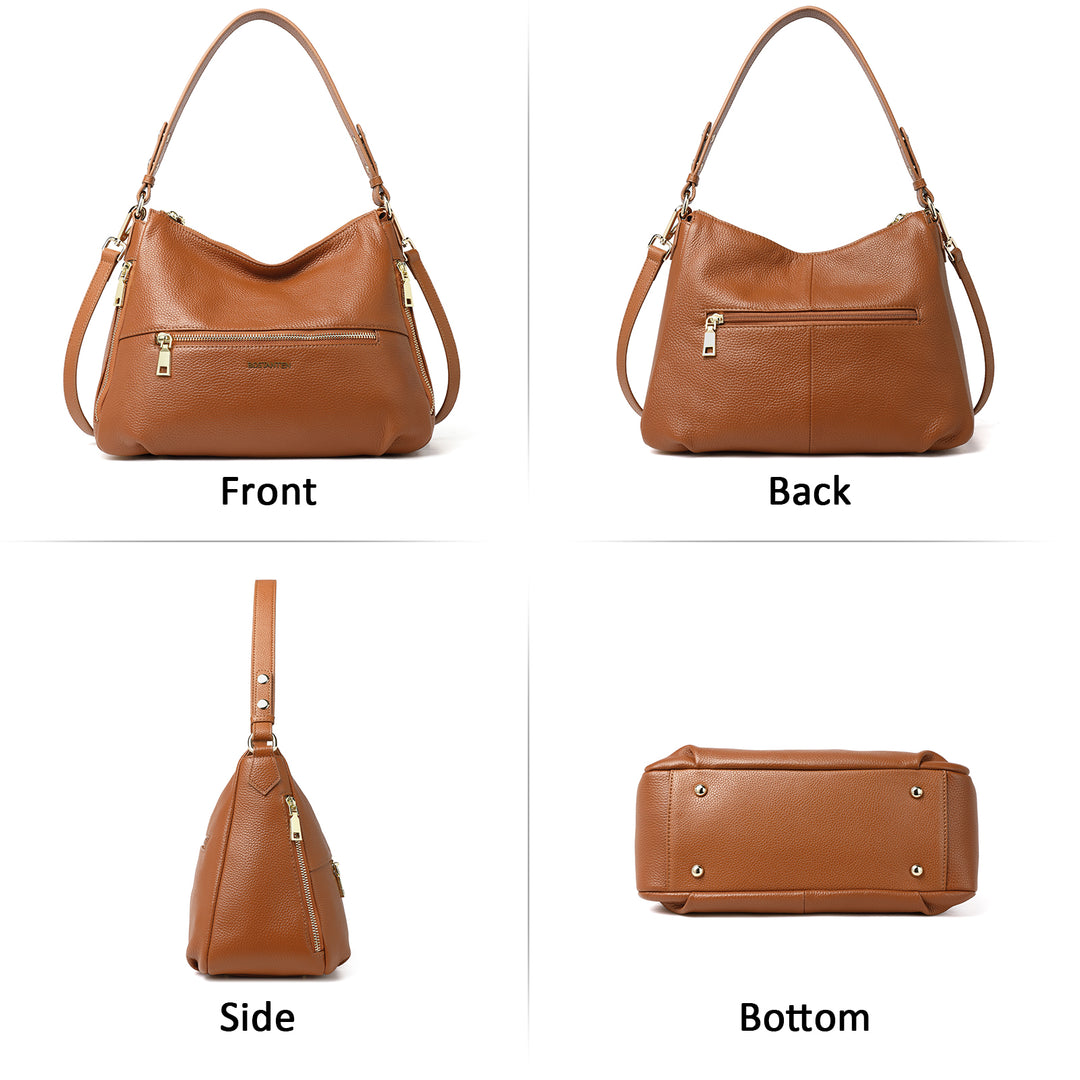 BOSTANTEN Women Handbags Leather Concealed Carry Purses And Handbags for Women Handgun Crossbody Hobo Bags - BOSTANTEN