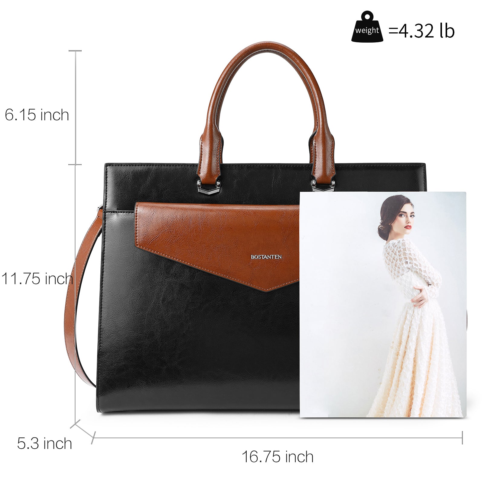 Mizuki Modern-Style Leather Briefcase — Bostanten – BOSTANTEN