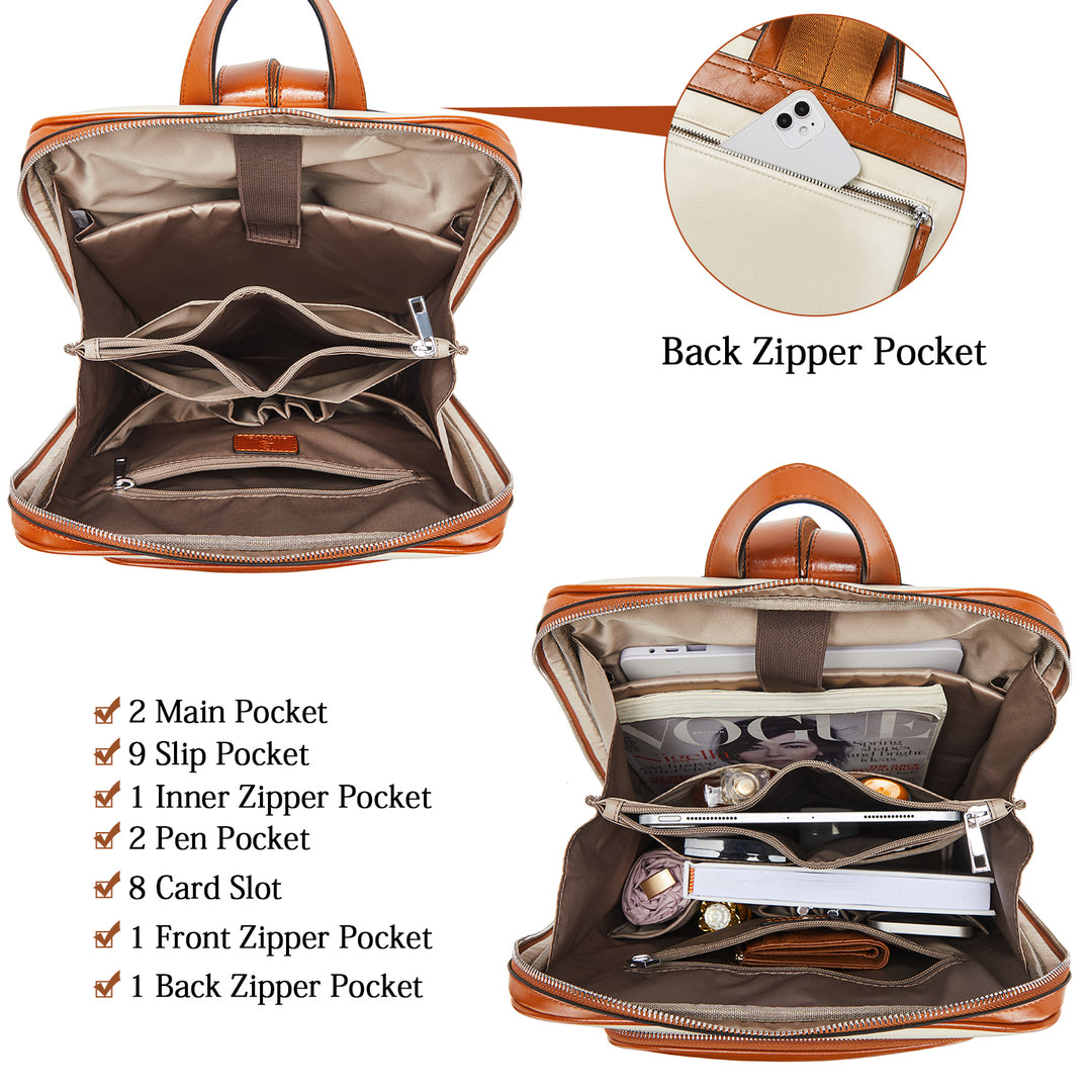 backpack computer made in canada leather Vallis Vintage Leather Laptop College Travel Backpack