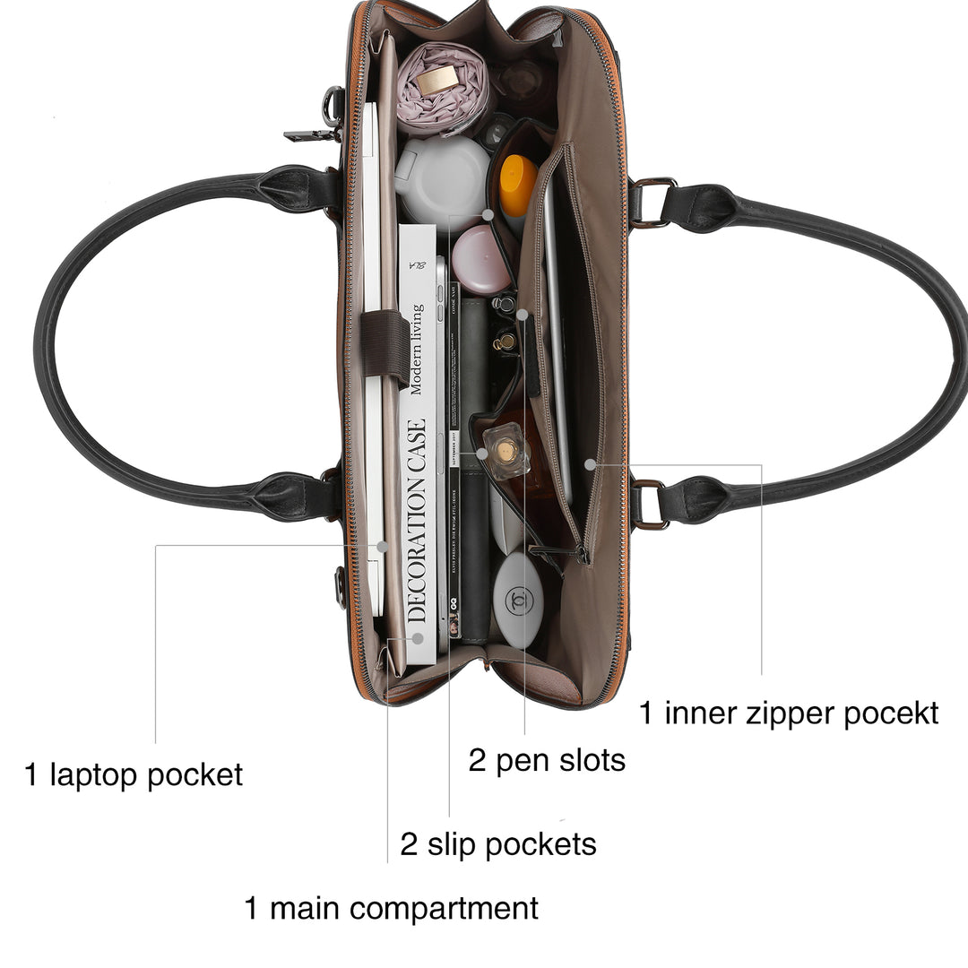 Jasmina Women's Leather lawyer Briefcase — Bostanten – BOSTANTEN
