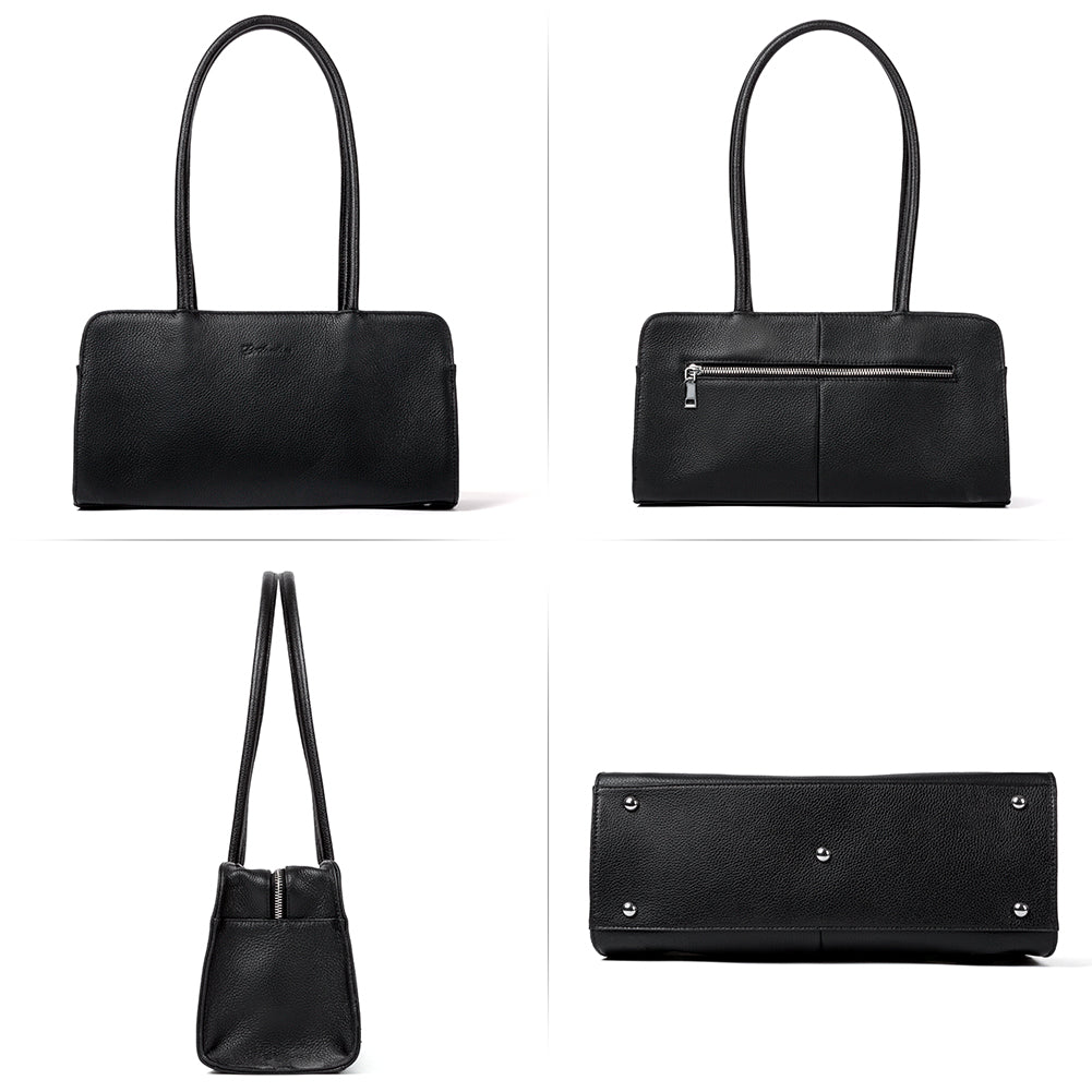 BOSTANTEN Women Designer Handbags Genuine Soft Leather Top Handle Purses and Handbags Satchel Shoulder Bag - BOSTANTEN