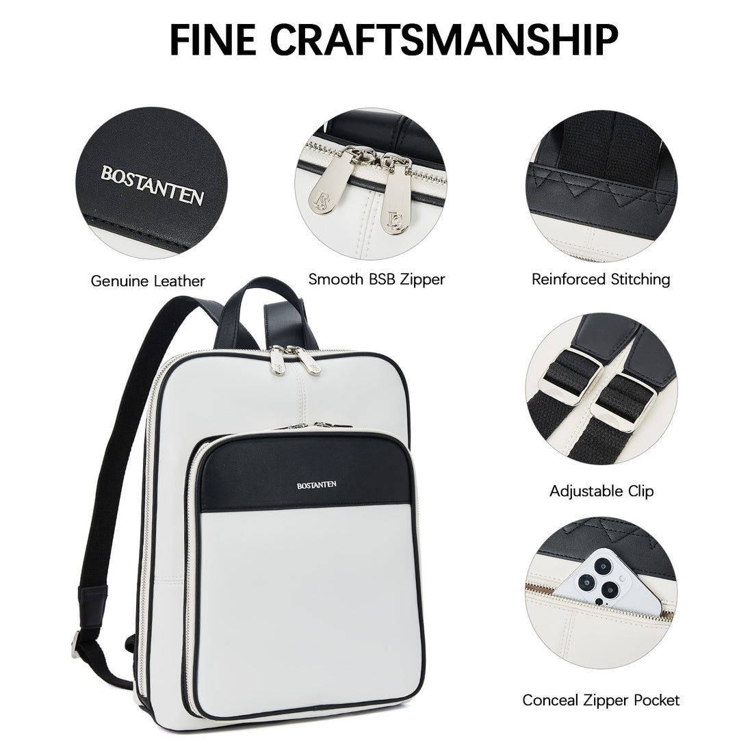 classic leather slim backpack Classic Leather Slim Backpack for Women