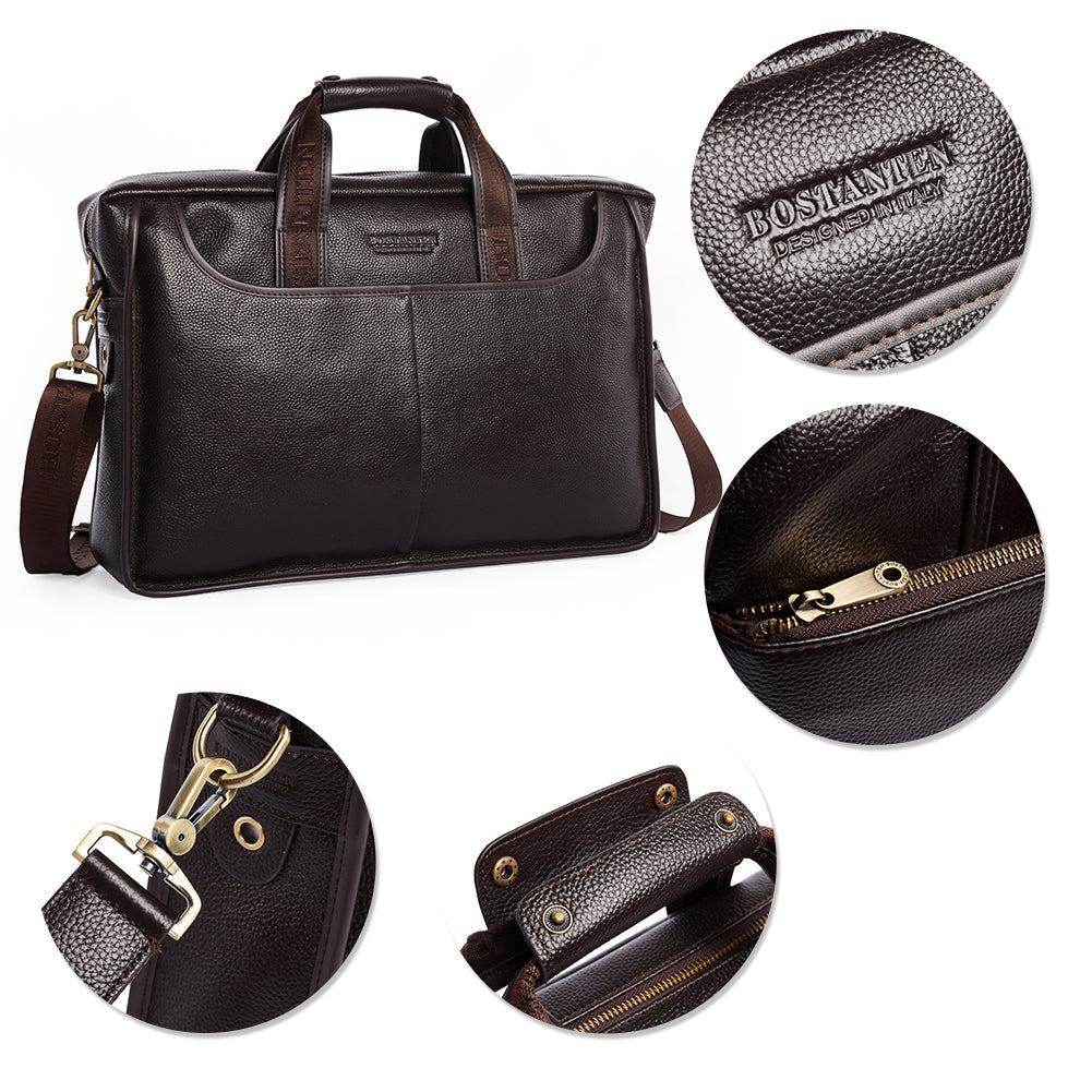 BOSTANTEN Leather Briefcase Messenger Best Work Bags for Men - BOSTANTEN