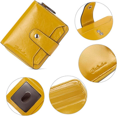 Lnna RFID Wallet For Ladies — Yellow/Black with Flower