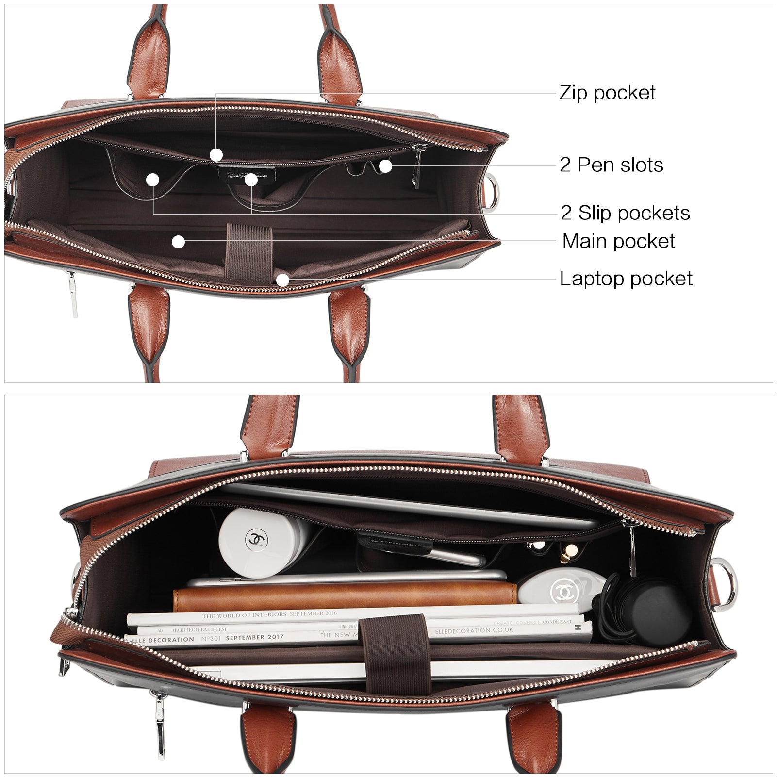 Mizuki Briefcase With Shoulder Strap — Bostanten – BOSTANTEN