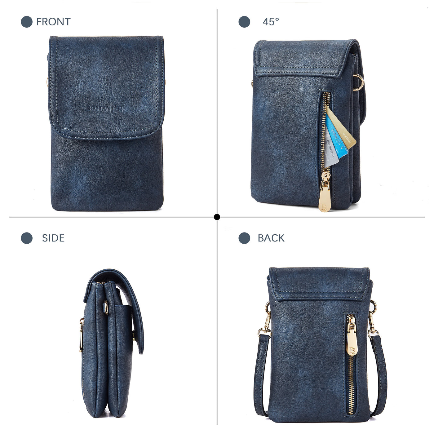 Evelyn Leather Crossbody Phone Wallet For Women —— Boudoir Style