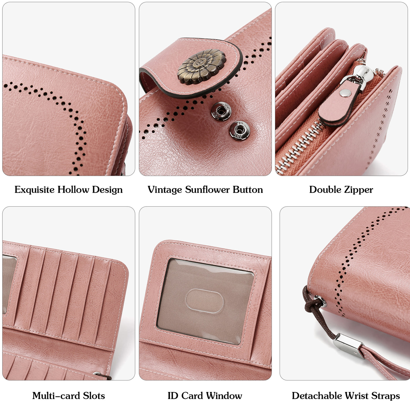 Bags, Wallet For Women Double Zipper Wallet Large Capacity Long Purse  Clutch Wristlet