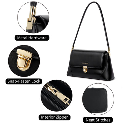 BOSTANTEN Women Leather Handbags Designer Shoulder Bag Small Fashion Trendy Top Handle Satchel Purse - BOSTANTEN