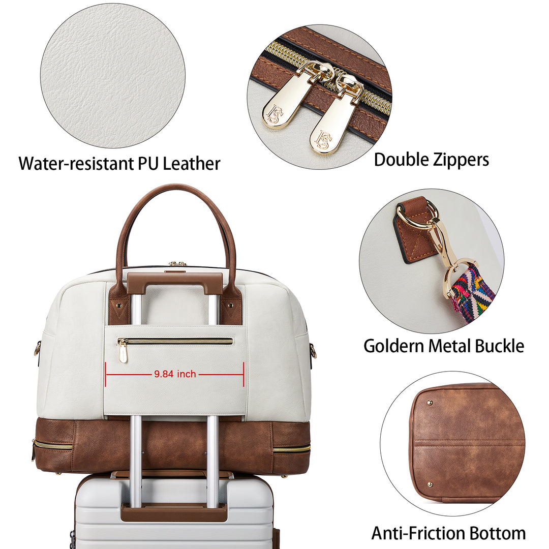chic travel duffel bag Zenobe Chic and Practical: Women's Leather Travel Duffle Bag for Every Trip