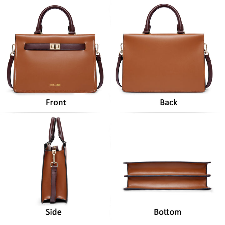 BOSTANTEN Leather Handbag for Women Top Handle Designer Fashion Shoulder Bag Purse - BOSTANTEN