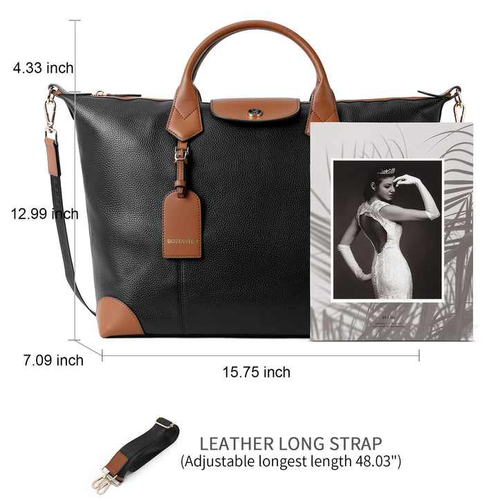 BOSTANTEN Travel Bag for Women Leather Duffle Bag Gym Sports Luggage - BOSTANTEN