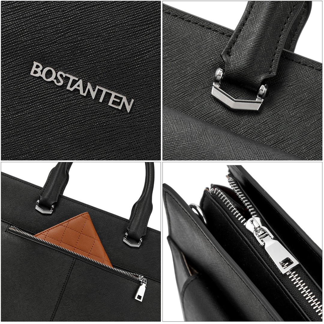 Mizuki Modern-Style Leather Briefcase