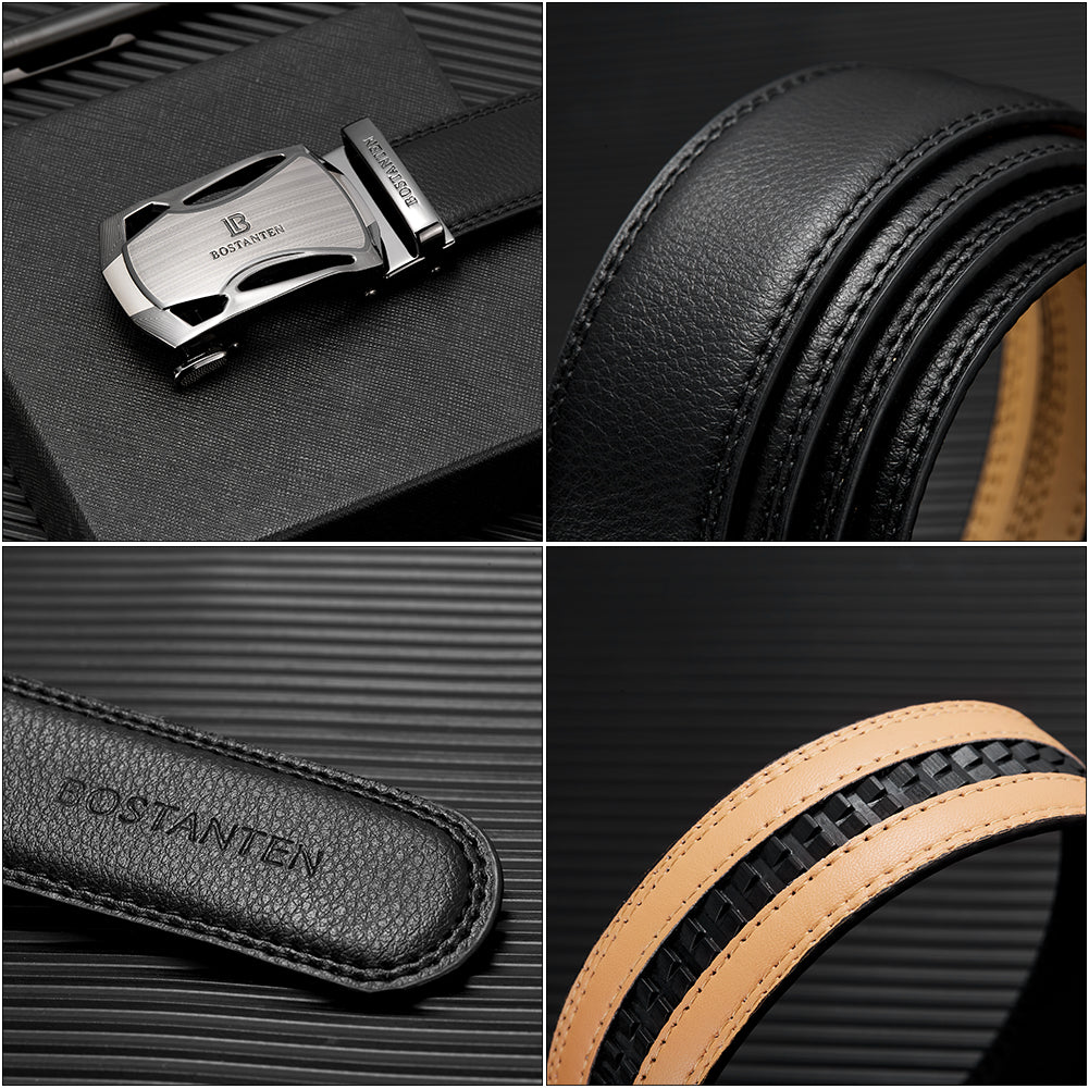 VANNANBA Mens Designer Belts Leather Ratchet Belt Italy