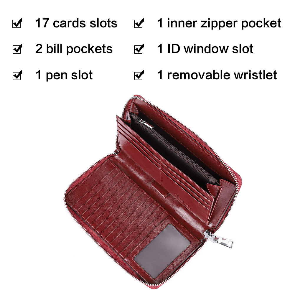 Rozenn Wallets with Wristlet Clutch