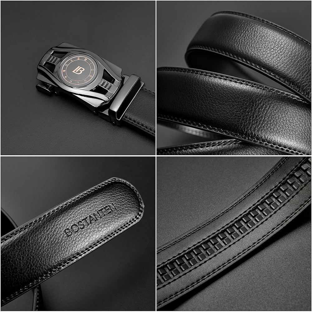bostanten men's leather ratchet dress belt product info and reviews BOSTANTEN Ratchet Mens Belt Leather Dress and Casual with Adjustable Buckle, Trim to Fit at Amazon Men's Clothing store