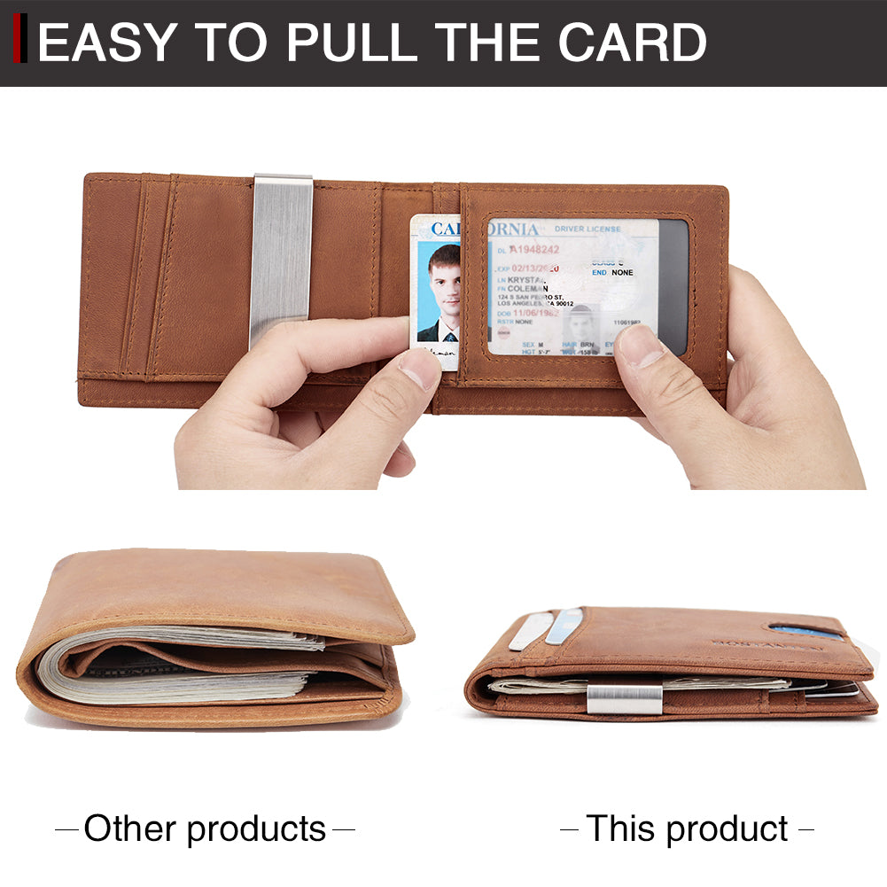 Rozenn RFID-blocking Leather Bifold Wallet for Men
