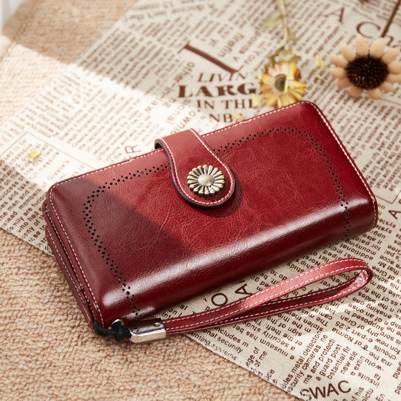 Lomy Big Wallet For Women With Wristlet —  Large Capacity