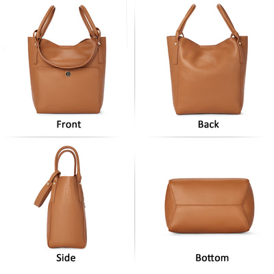 BOSTANTEN Women Handbags Leather Purses Designer Hobo Bucket Tote Bags with Zipper Pouch - BOSTANTEN