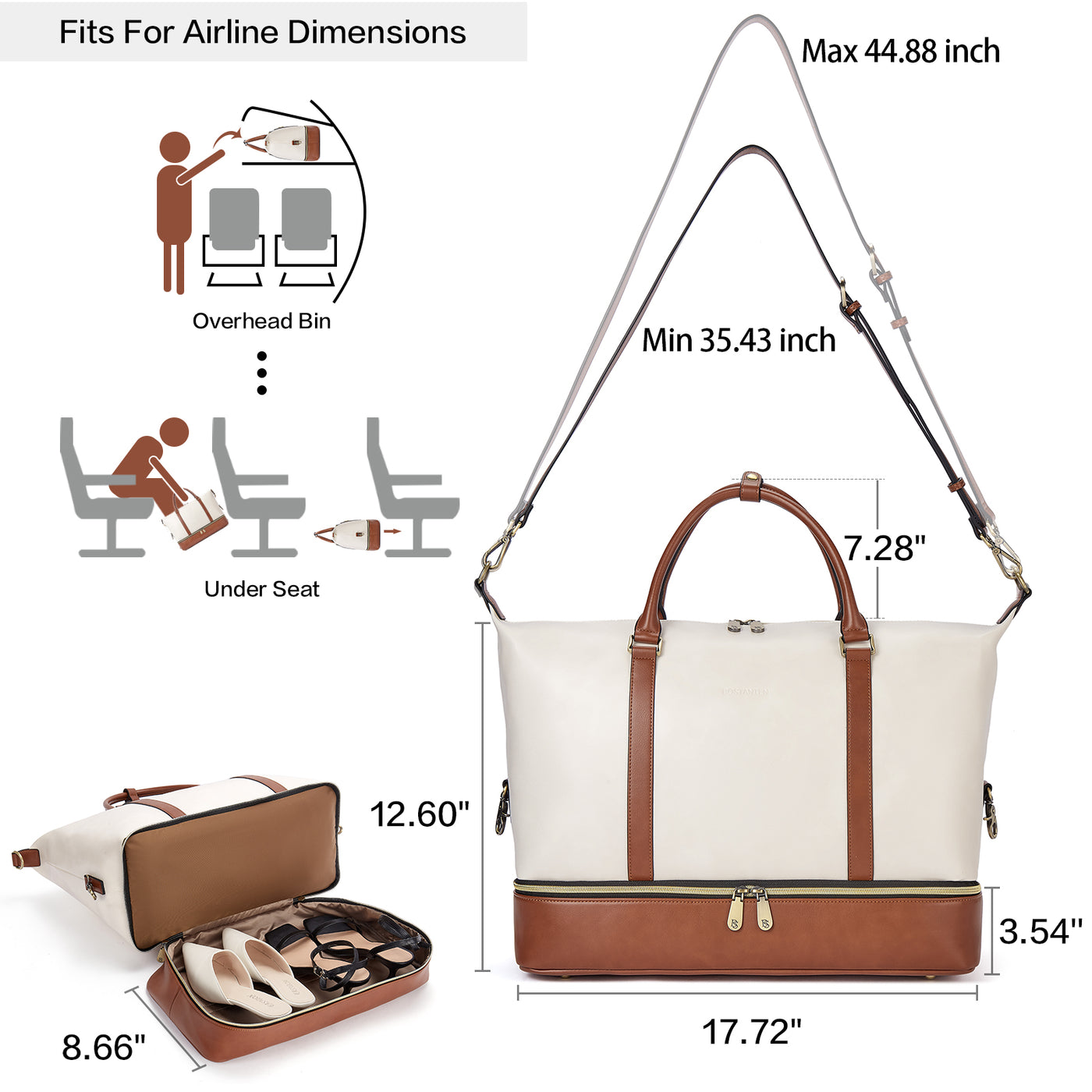Zenobe Chic and Practical: Women's Leather Travel Duffle Bag for Every Trip