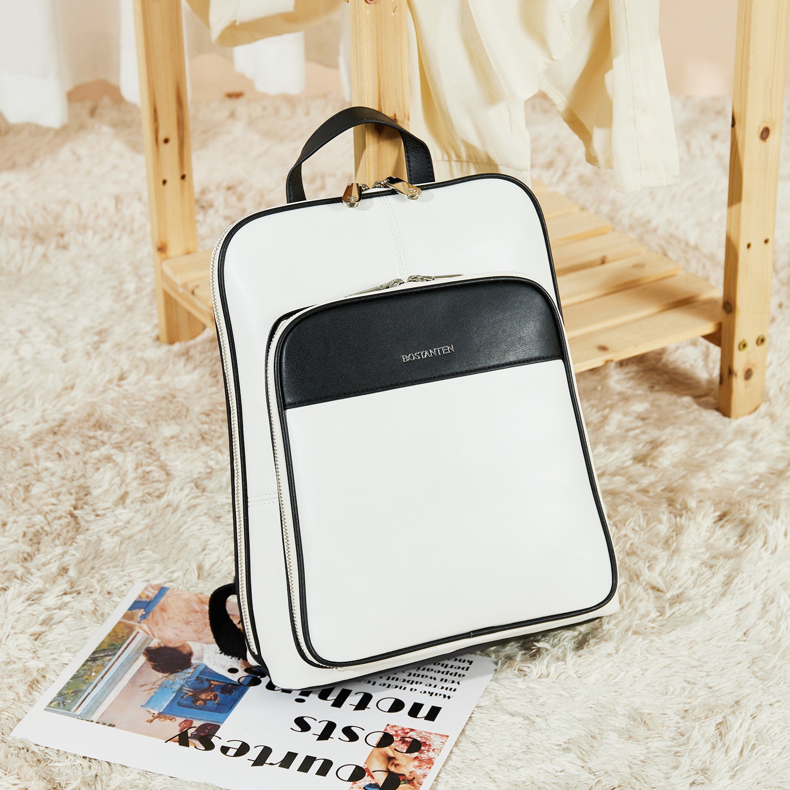 Classic Leather Slim Backpack for Women
