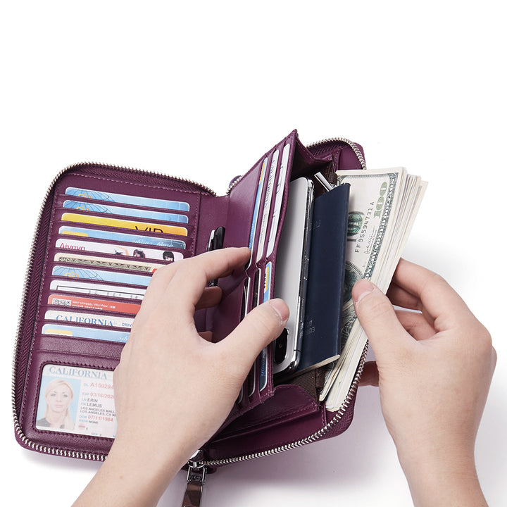 Rozenn Wallets With Checkbook Holder —— Zipper - BOSTANTEN