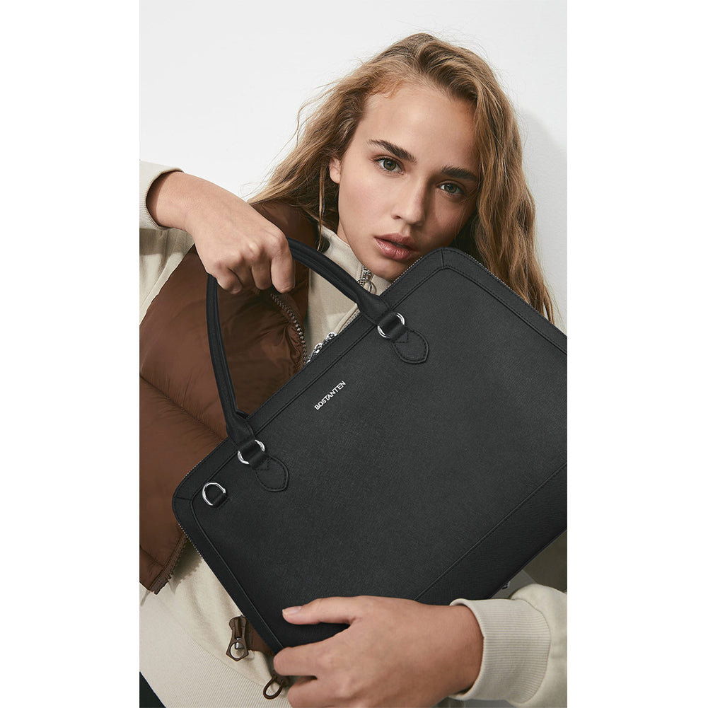 Jasmina  Genuine Leather Computer Briefcase —Low-key