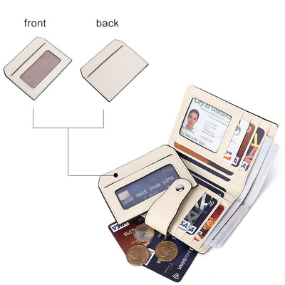 Lnna Small Wallet Zippered Checkbook Cover — ID Window - BOSTANTEN