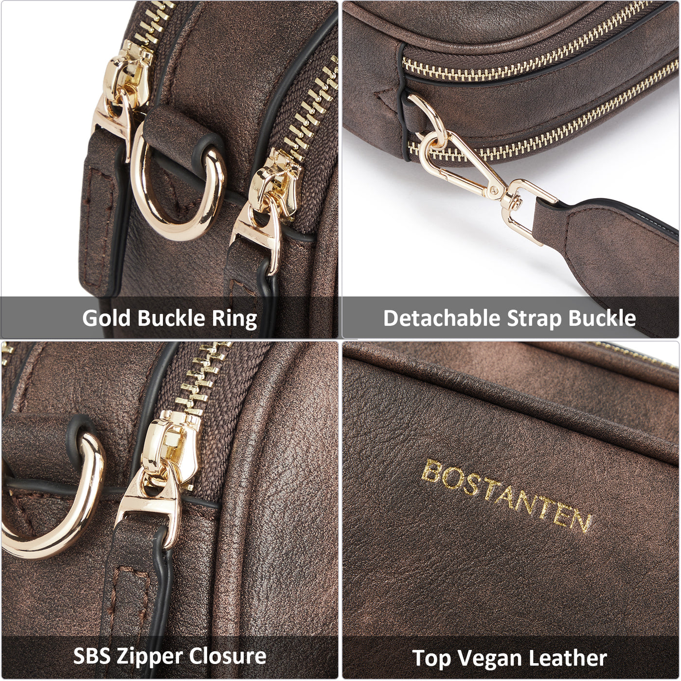  BOSTANTEN Crossbody Bags for Women Leather Snapshot