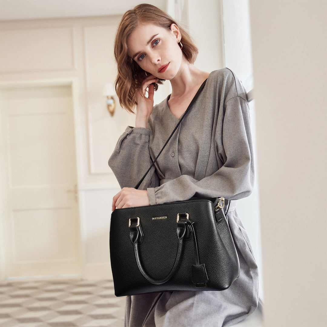 BOSTANTEN Women Leather Handbag Designer Top Handle Satchel Shoulder Tote Bags Crossbody Purses - BOSTANTEN